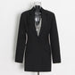Costume femme style européen et américain, col en V, dos nu, couleur unie, petit