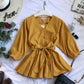 Lantern Sleeve Shirt Blouse Female