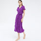 Robe moulante plissée à la taille pour femme