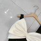 Western Style Contrast Color Bow Vest Dress