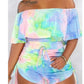 Camouflage printed ruffled shorts