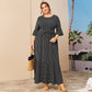Robe rayée à col rond grande taille