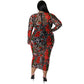 Round-neck Stretchy See-through Sheath Dress With A Printed Design