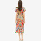 Robe mi-longue slim à imprimé graffiti pour femme