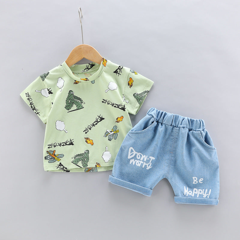 Boys Shirt Fashion Summer Short Sleeve Blouse And Pants