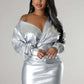 Fashion Women's High Elastic Leather Skirt Dress