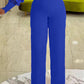 Embroidered Mesh Sleeve Slim Fit Patchwork Commuter Jumpsuit