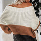 Tricots à rayures et patchwork décontractés et amples pour femmes
