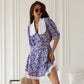 Women's Sweet Doll-Neck Short-Sleeve Floral Dress