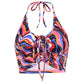 Halter Vest Women's Irregular Corrugated Printing Chest Pleated Bottoming Top Wrapped Chest