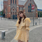 Yellow puff sleeve shirt waist dress