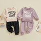 Children's Letter Printed Long-sleeved Trousers Two-piece Set