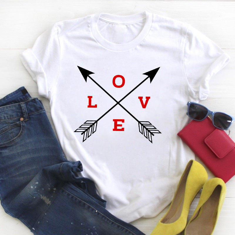 Personalized English Letters Couple Men's And Women's T-shirts