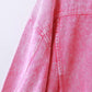 Pink fried flower denim jacket