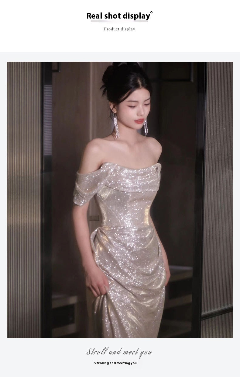 Women's Shiny Banquet Host Dress