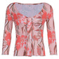 Early Autumn V-neck Tie Flower Print Blouse