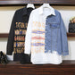 Women's Retro Hong Kong Style Long-sleeved Letter Printing Shirt