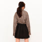Ladies plaid shirt skirt suit