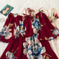 Off-the-shoulder Tie-flare-sleeve Floral-print Jumpsuit