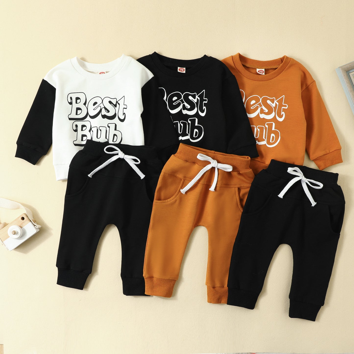 Combinaison décontractée à lettres pour bébé et tout-petit