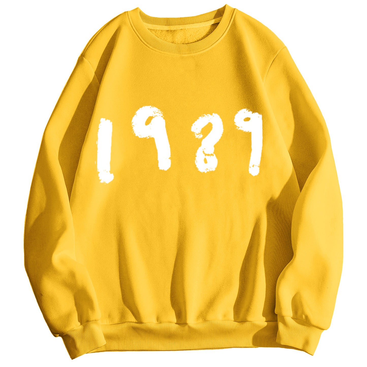 Pull décontracté à manches longues et col rond, style 1989