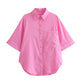 Single-breasted Pocket Shirt Loose Leisure Suit