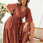 V-neck Daily Commuter Dress Long Dress Plus Size