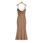 Lace-Panel Halter Mermaid Dress