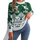 2025 New Year Autumn Winter Casual Deer Pattern Long Sleeve Hoodie Sweater Christmas For Women Red Green Knitted Pullover Jumper