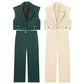 Fashion Short Lapel Vest Wide-leg Pants