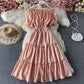 Summer New High Waisted A-line Midi Skirt