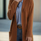 Nouveau cardigan tricoté à manches longues et col polo, couleur unie, avec poches amples, pour femme