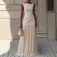 Solid Color Sleeveless Knitted Vest Slim Knit Dress