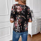 Ladies New Floral Print Short Sleeve Shirt