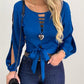 Tie Front Cut Out Tops Women Lace-Up Top Women