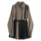 Ladies plaid shirt skirt suit