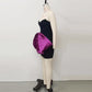Design Horn Purple Big Bow Strapless Dress Drawstring Tied Dress