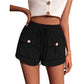 Short cargo ample taille moyenne avec cordon de serrage pour femme