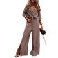 Lady Temperament Lapel Cardigan Split Button Solid Color Suit