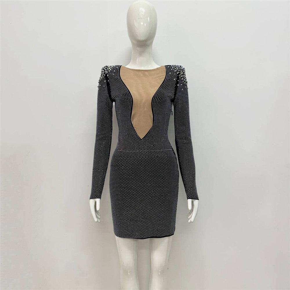 Rhinestone Bandage One-piece Dress Cross Border Foreign Trade Tight