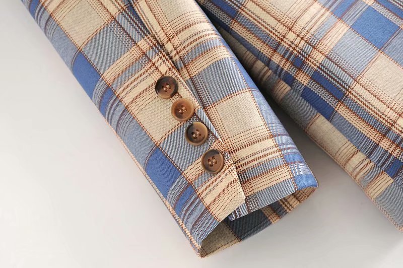 Women's plaid suit jacket