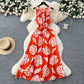 Retro Crew-neck Lace-up Sleeveless Printed Dress