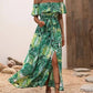 Women's Off-neck Ruffled Tied Waist Dress