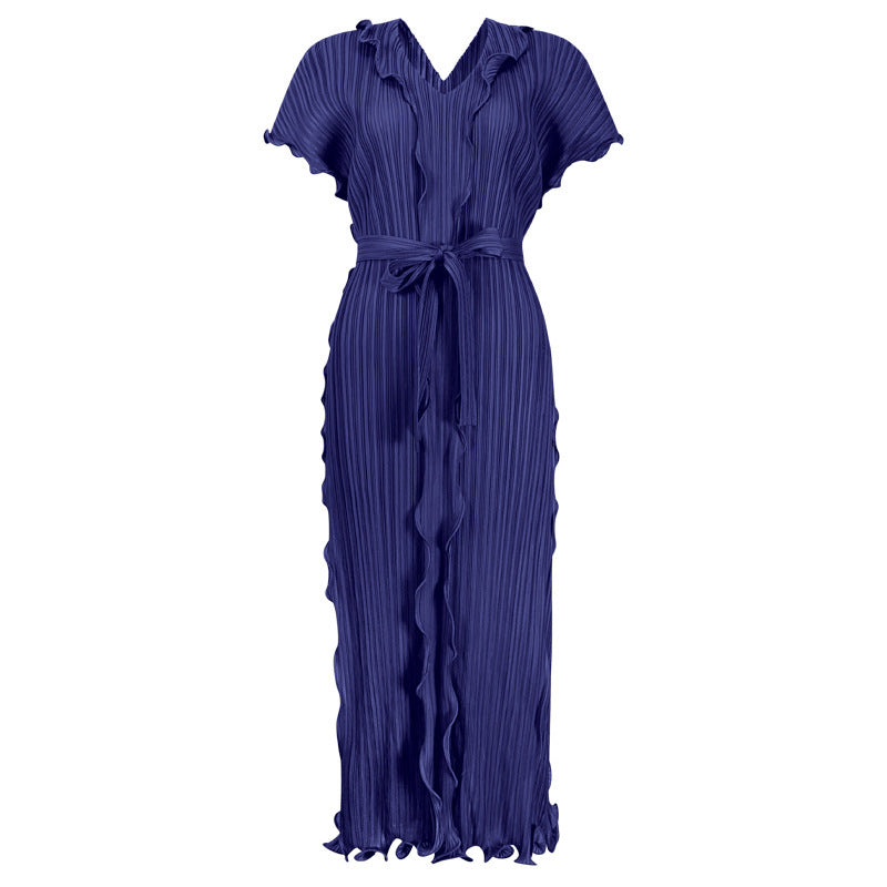 Robe moulante plissée à la taille pour femme