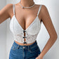 Niche Design See-through Underwear Deep V Lace Camisole