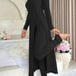 Crew Neck Split Long Sleeve Two-piece Set