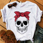 Camouflage Skull T-Shirt Female Leopard Print