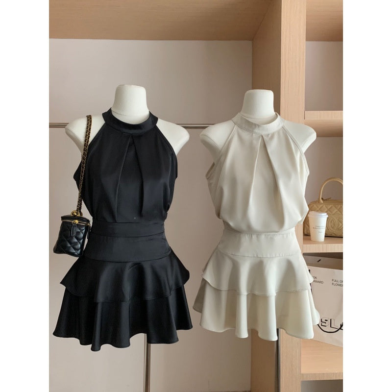 Camisole Halter Top High Waist Slimming Skirt Suit
