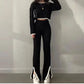 Knitted Top And Trousers Two-piece Set Sweater