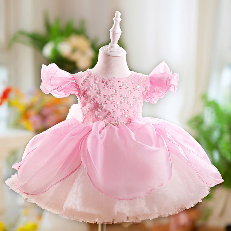 Children Flounced Sleeve Pettiskirt Birthday Dress